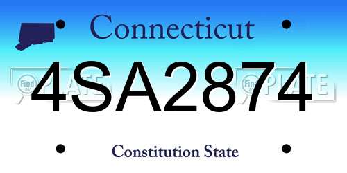 4SA2874 Connecticut License Plate