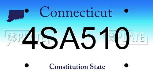 4SA510 Connecticut License Plate