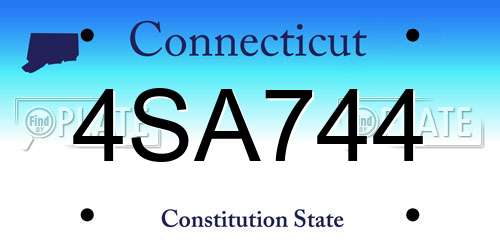 4SA744 Connecticut License Plate