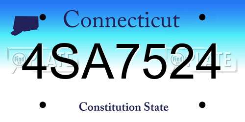4SA7524 Connecticut License Plate