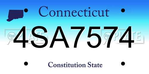 4SA7574 Connecticut License Plate