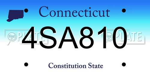 4SA810 Connecticut License Plate