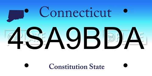 4SA9BDA Connecticut License Plate