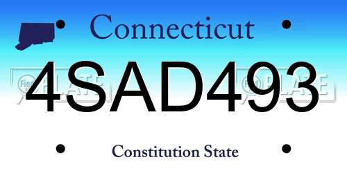 4SAD493 Connecticut License Plate