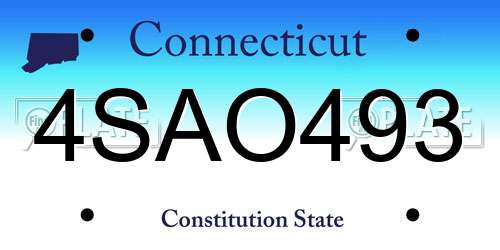 4SAO493 Connecticut License Plate