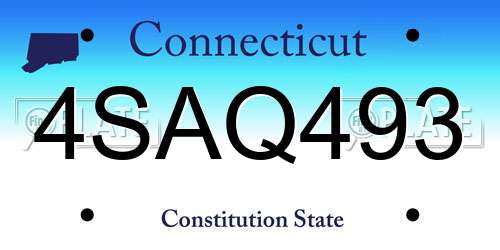 4SAQ493 Connecticut License Plate