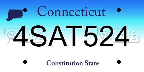 4SAT524 Connecticut License Plate