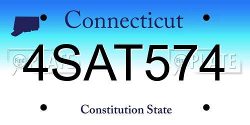 4SAT574 Connecticut License Plate
