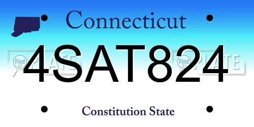 4SAT824 Connecticut License Plate