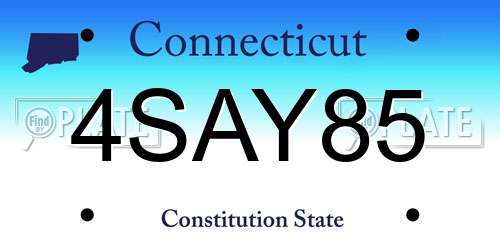 4SAY85 Connecticut License Plate
