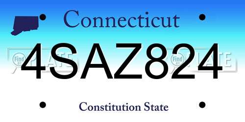 4SAZ824 Connecticut License Plate
