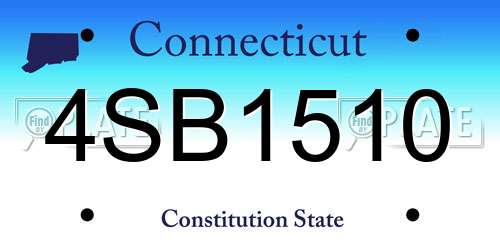 4SB1510 Connecticut License Plate