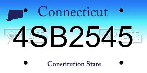 4SB2545 Connecticut License Plate