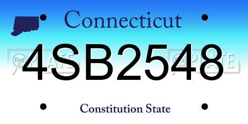 4SB2548 Connecticut License Plate