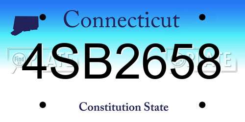 4SB2658 Connecticut License Plate