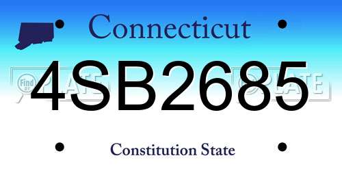 4SB2685 Connecticut License Plate