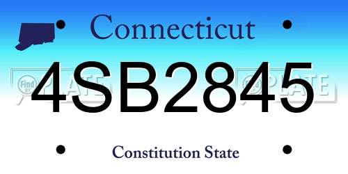 4SB2845 Connecticut License Plate