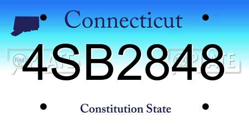 4SB2848 Connecticut License Plate