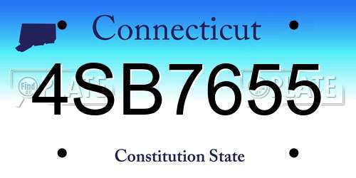 4SB7655 Connecticut License Plate