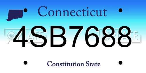 4SB7688 Connecticut License Plate