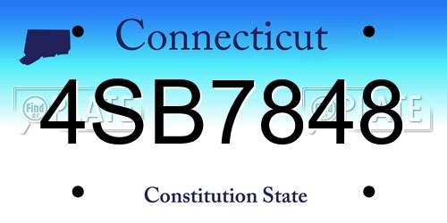 4SB7848 Connecticut License Plate