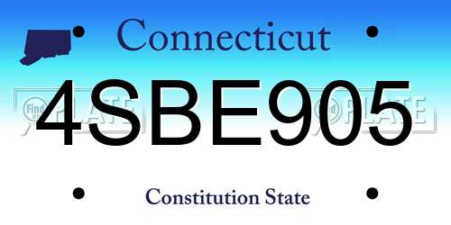 4SBE905 Connecticut License Plate