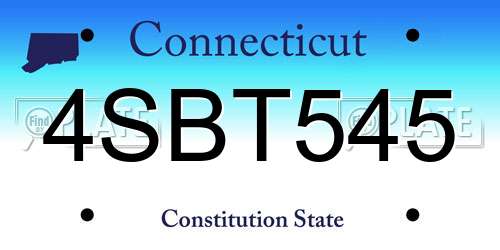 4SBT545 Connecticut License Plate