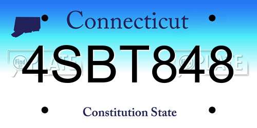 4SBT848 Connecticut License Plate