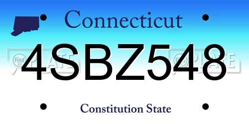4SBZ548 Connecticut License Plate