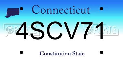 4SCV71 Connecticut License Plate