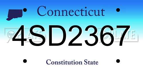 4SD2367 Connecticut License Plate