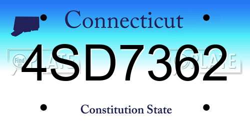 4SD7362 Connecticut License Plate