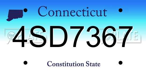 4SD7367 Connecticut License Plate