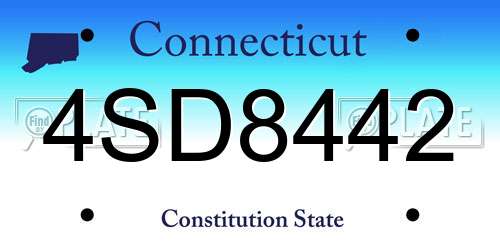 4SD8442 Connecticut License Plate
