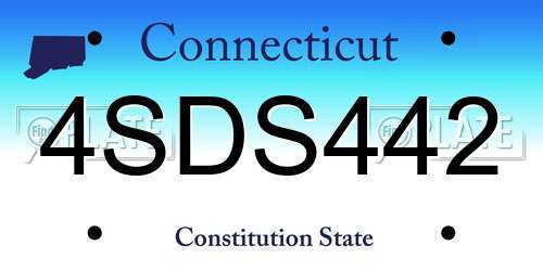 4SDS442 Connecticut License Plate