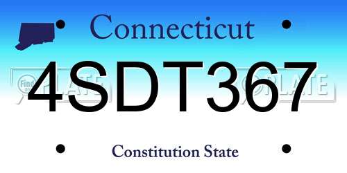 4SDT367 Connecticut License Plate