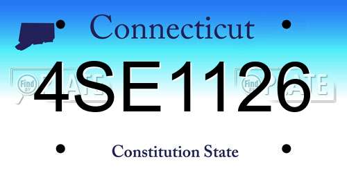 4SE1126 Connecticut License Plate