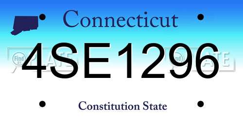 4SE1296 Connecticut License Plate
