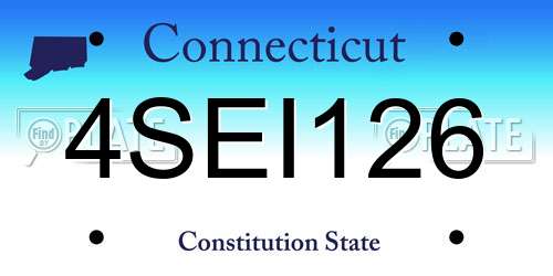 4SEI126 Connecticut License Plate