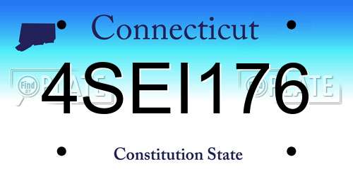 4SEI176 Connecticut License Plate