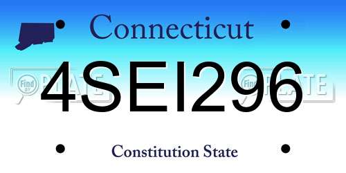 4SEI296 Connecticut License Plate