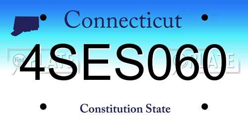 4SES060 Connecticut License Plate