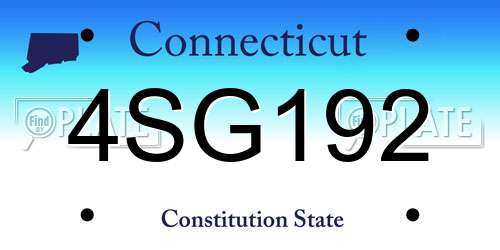 4SG192 Connecticut License Plate