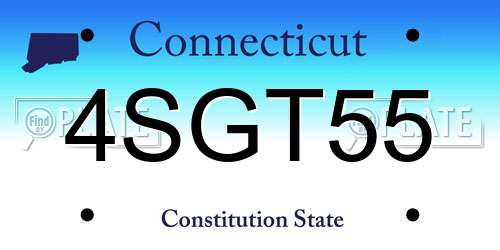 4SGT55 Connecticut License Plate