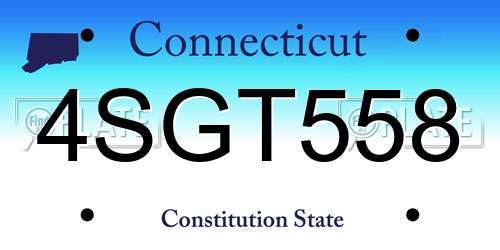 4SGT558 Connecticut License Plate