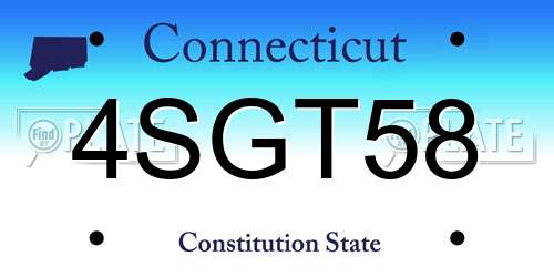 4SGT58 Connecticut License Plate