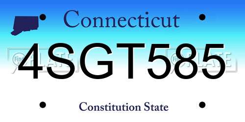 4SGT585 Connecticut License Plate