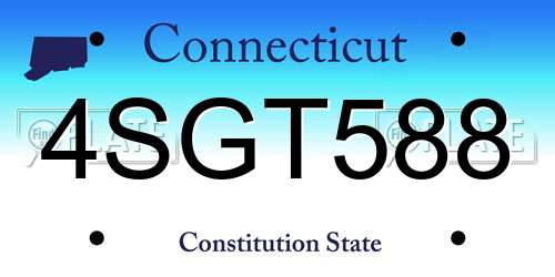 4SGT588 Connecticut License Plate