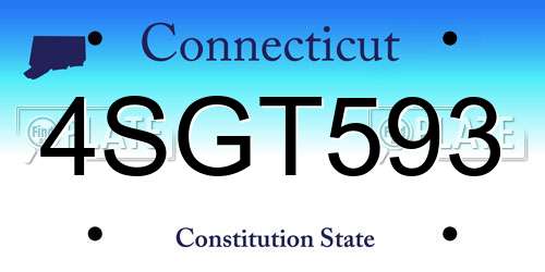 4SGT593 Connecticut License Plate
