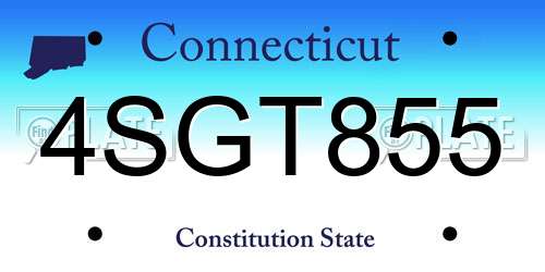 4SGT855 Connecticut License Plate